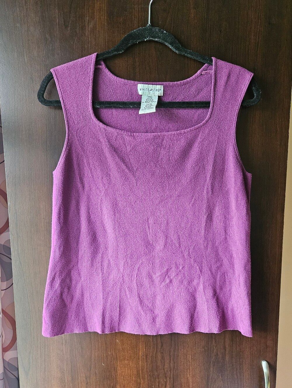 White Stag Vibrant Purple Scoop Neck Tank Size Large